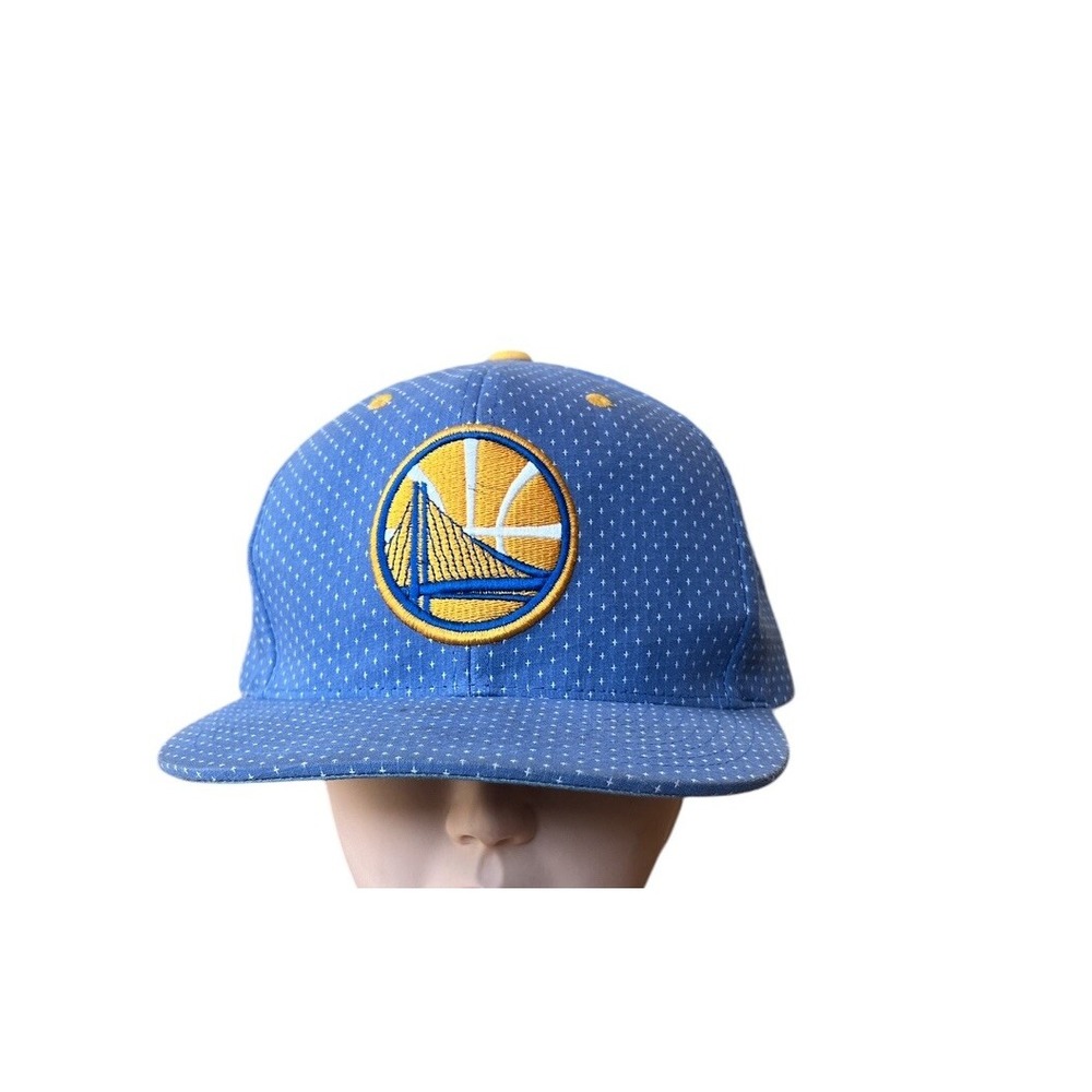 Mitchell Ness Golden State Warriors Snapback Hat Blue Pattern NBA Basketball